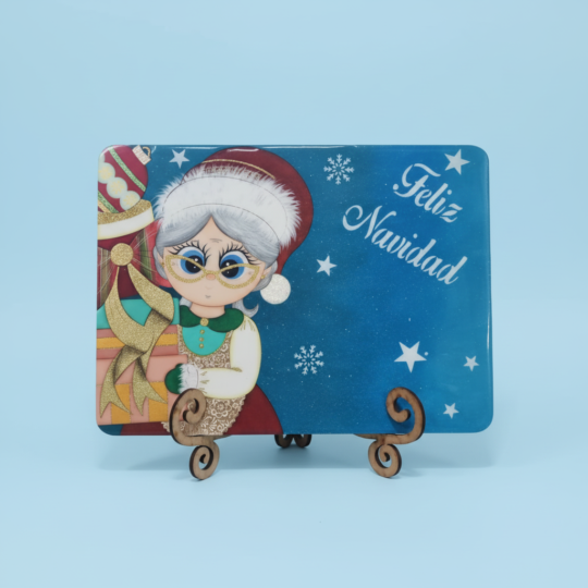 Individual MDF resinado -Mamá Noel
